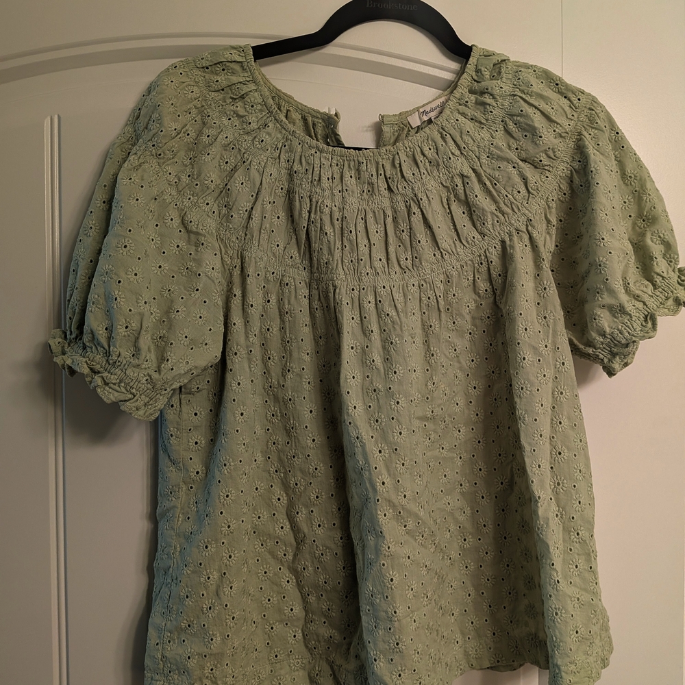 Madewell Green Blouse Top